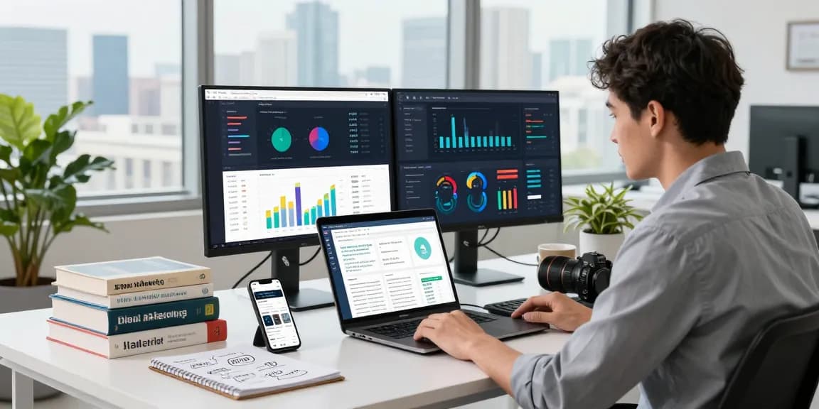 Purchase PBN links effectively in a modern digital marketing workspace with analytics and strategies.