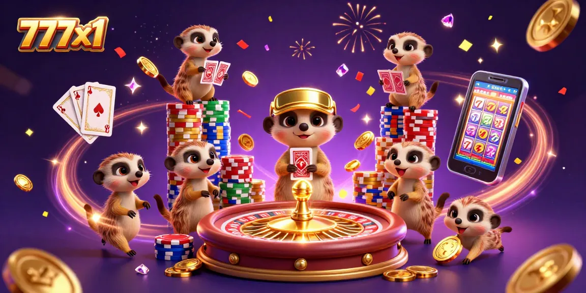 Experience the excitement of winning at 777x1, where meerkats run a vibrant casino full of action.