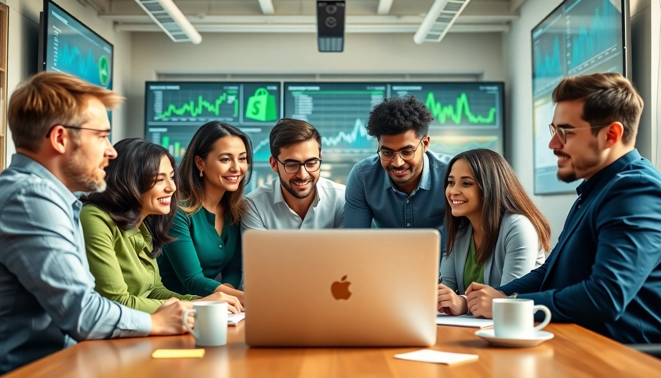Shopify experts collaborating in a modern office to devise innovative strategies.