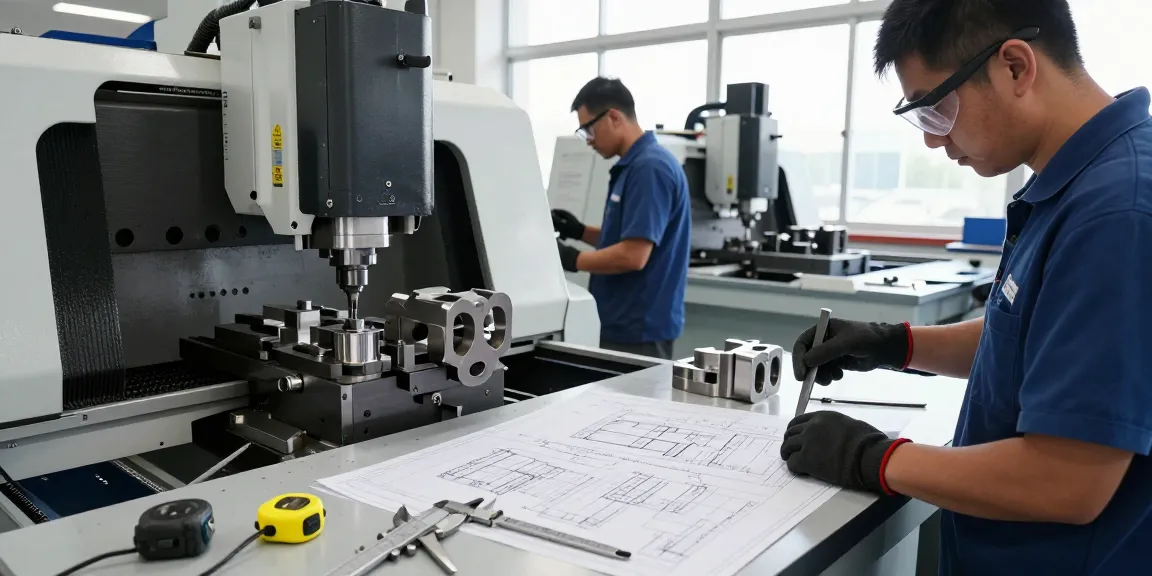CNC machining parts manufacturer creating precision components in a modern workshop.