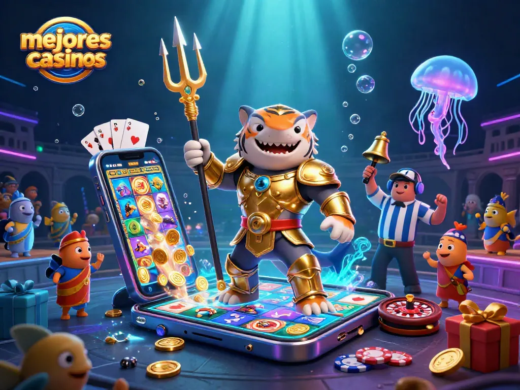 Explorando los mejores casinos y emocionantes tragamonedas con tiburón guerrero en una escena épica.