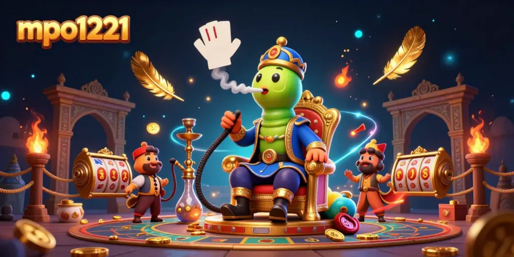 Experience intense gameplay with mpo1221 in a vibrant casino setting surrounded by dynamic elements.