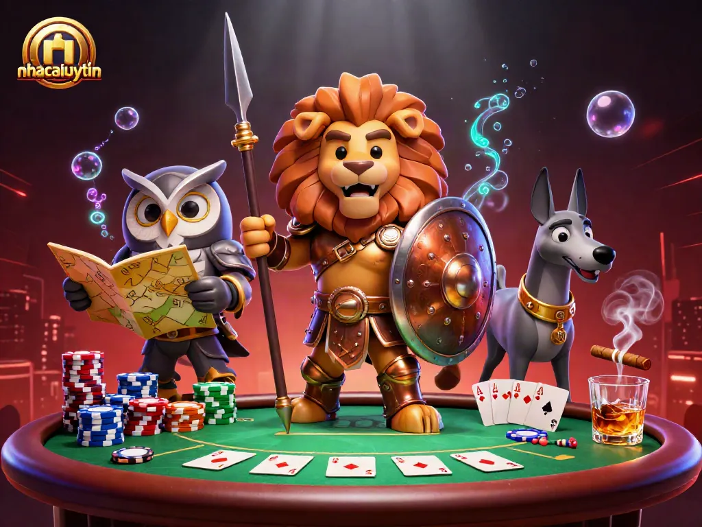 Experience thrilling poker action with nhacaiuytin as a Spartan lion champions the game.