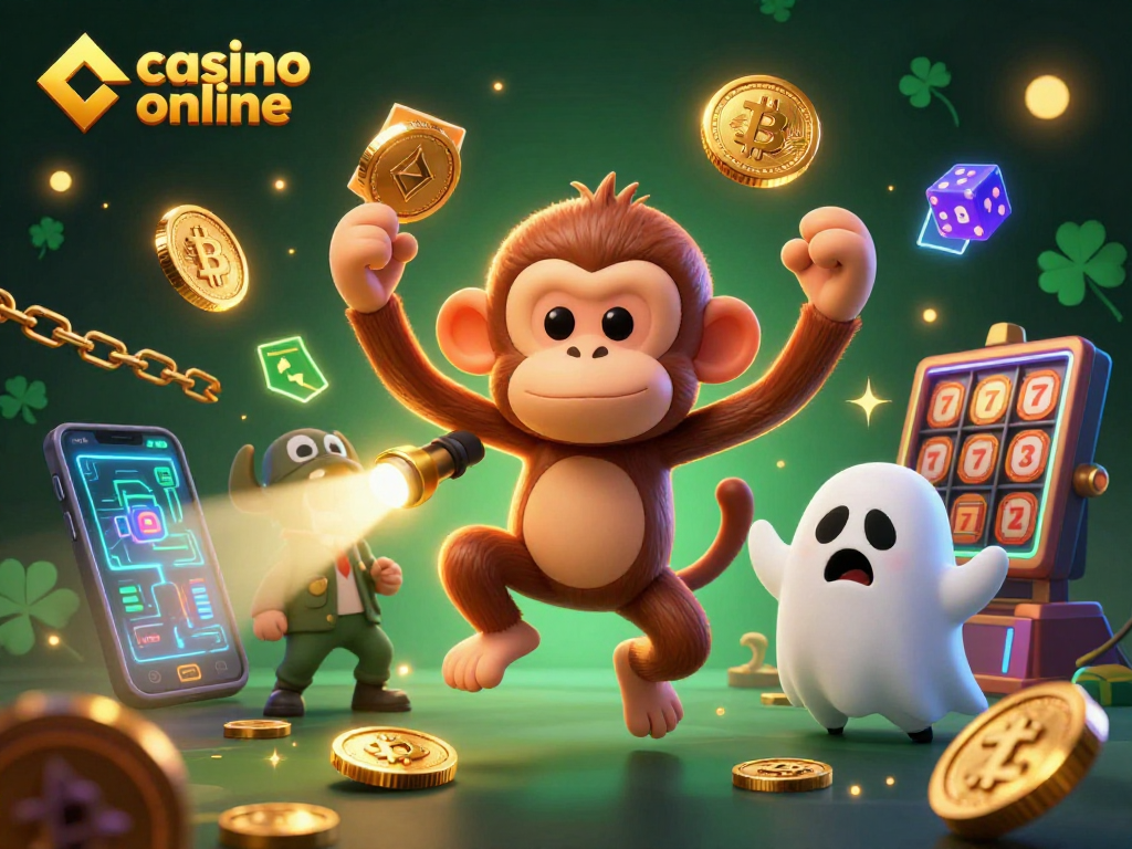 Engage in exciting casino online gameplay with a playful poltergeist monkey and ghost-hunting puppy.