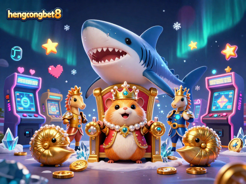 Play exciting games at hengongbet8 with a vibrant 3D casino scene featuring unique characters and magical elements.