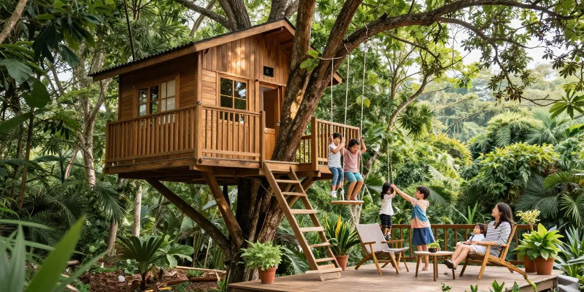 Experience the joy of tree house life with family in a charming forest retreat.