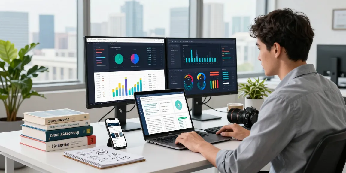 Purchase PBN links effectively in a modern digital marketing workspace with analytics and strategies.