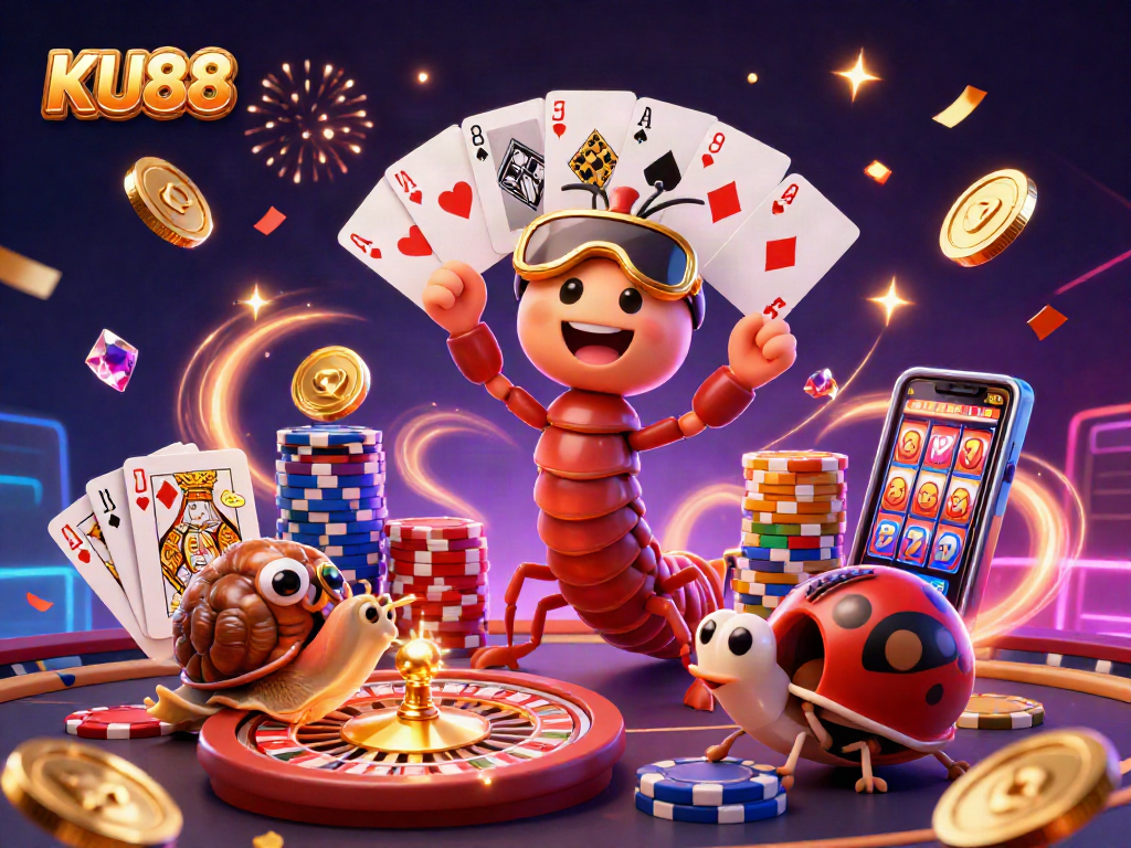 Experience thrilling casino action with KU88, featuring whimsical characters and vibrant game elements.