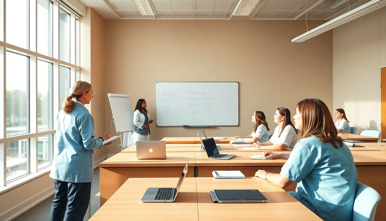 Engaged students in an in person Nclex review in Houston participate in an interactive classroom.