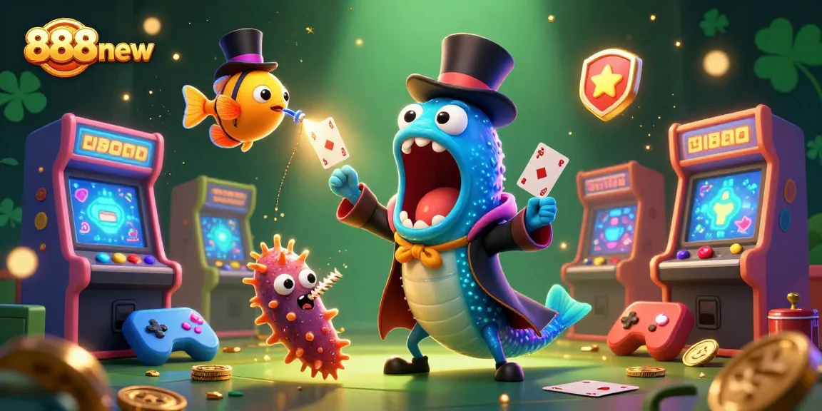 Experience thrilling gameplay at 888new with 3D characters creating magic in a vibrant casino setting.