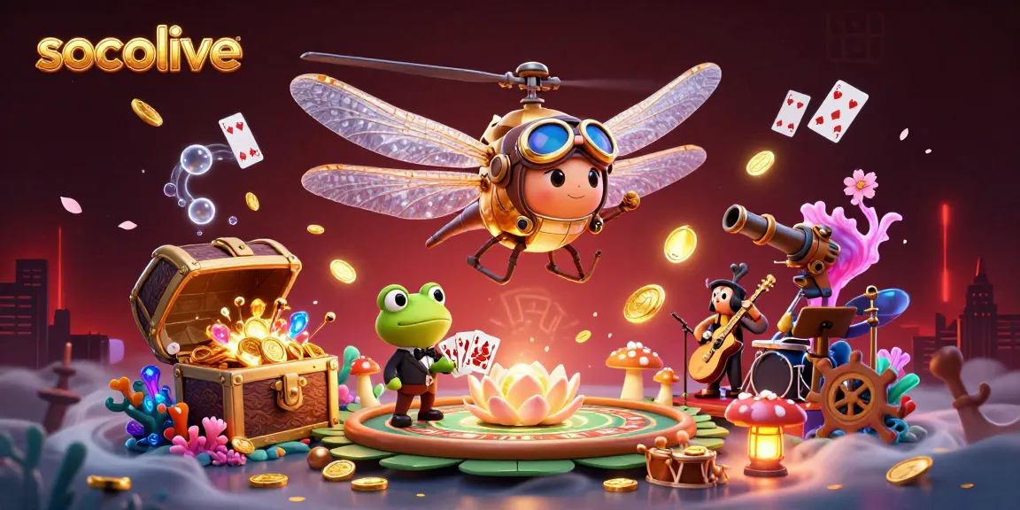 Experience winning with Socolive's vibrant 3D casino scene featuring engaging characters and dynamic gambling elements.
