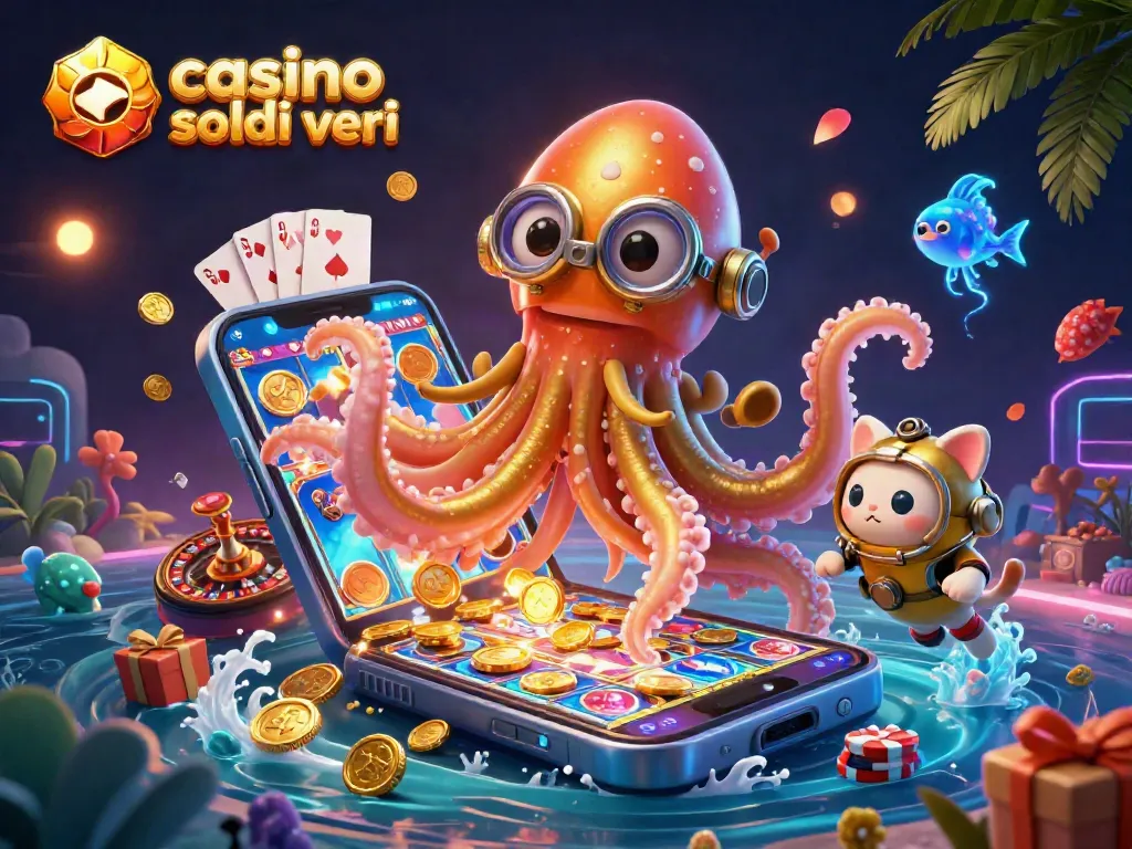 Gioca nei casinò online soldi veri mentre il kraken emerge con tentacoli d'oro, circondato da elementi di gioco vivaci.
