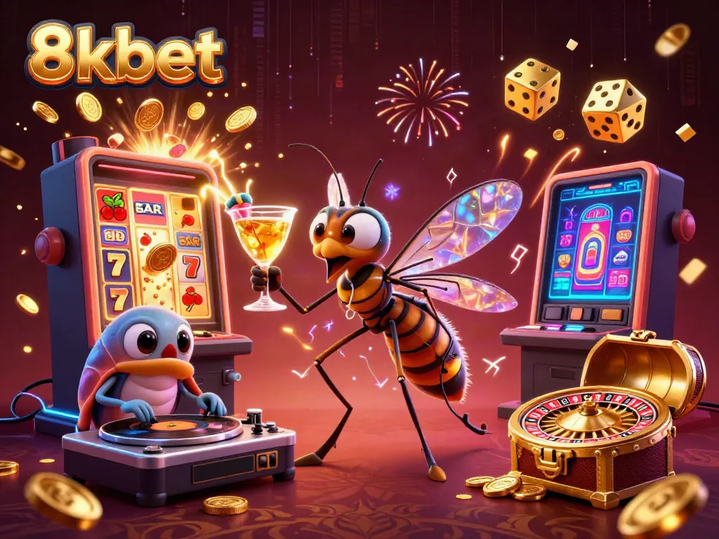Experience thrilling gameplay with 8xbet's vibrant casino scene featuring creative characters and dynamic game elements.