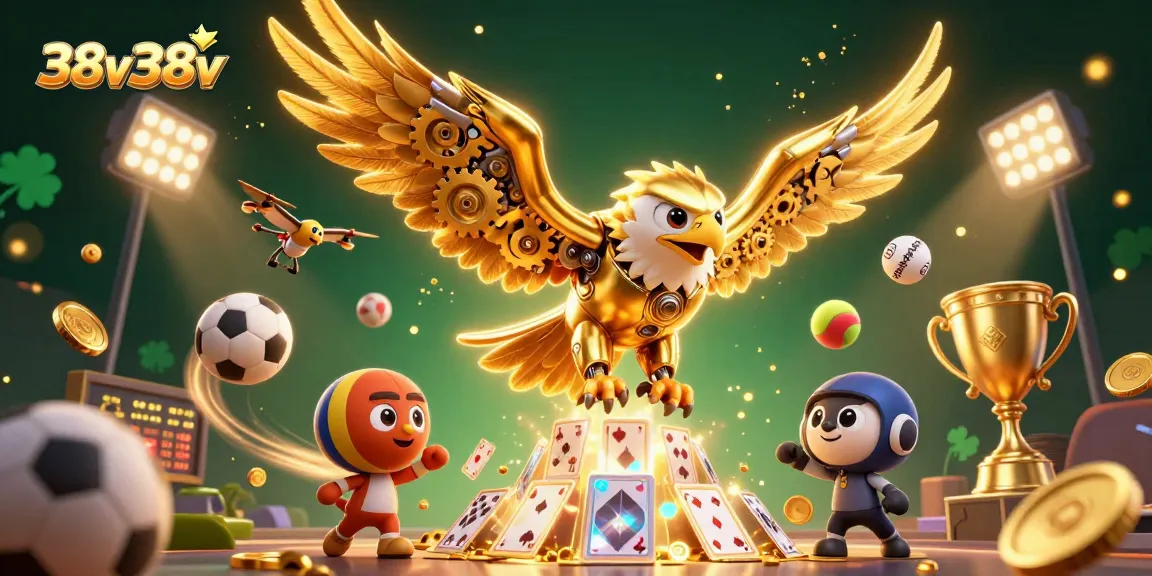 Experience the excitement of 38v38v with an action-packed 3D gambling illustration.