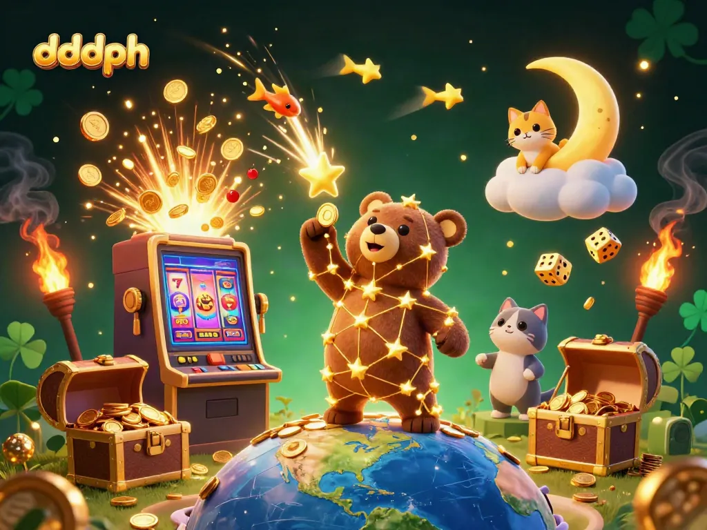 Experience thrilling gaming action with dddph's golden constellations and vibrant slots!