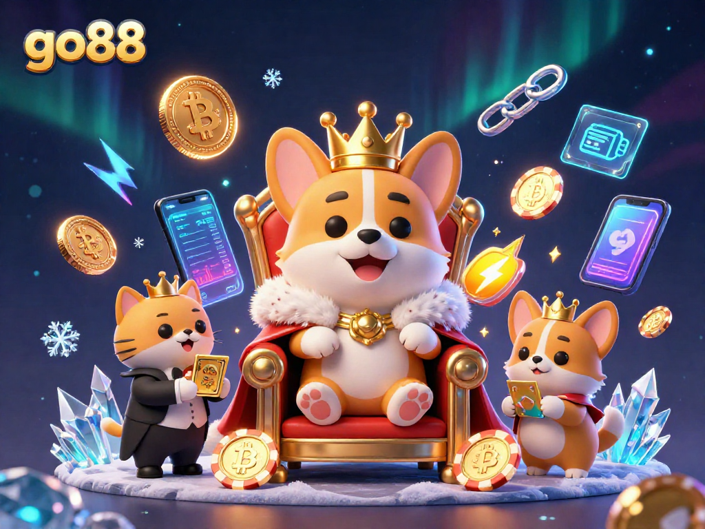 Engage with go88, the vibrant royal corgi casino scene featuring dazzling crypto elements.