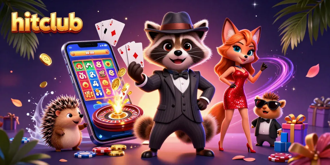 Experience the excitement with hitclub's vibrant casino scene featuring charming characters and dynamic gaming elements.