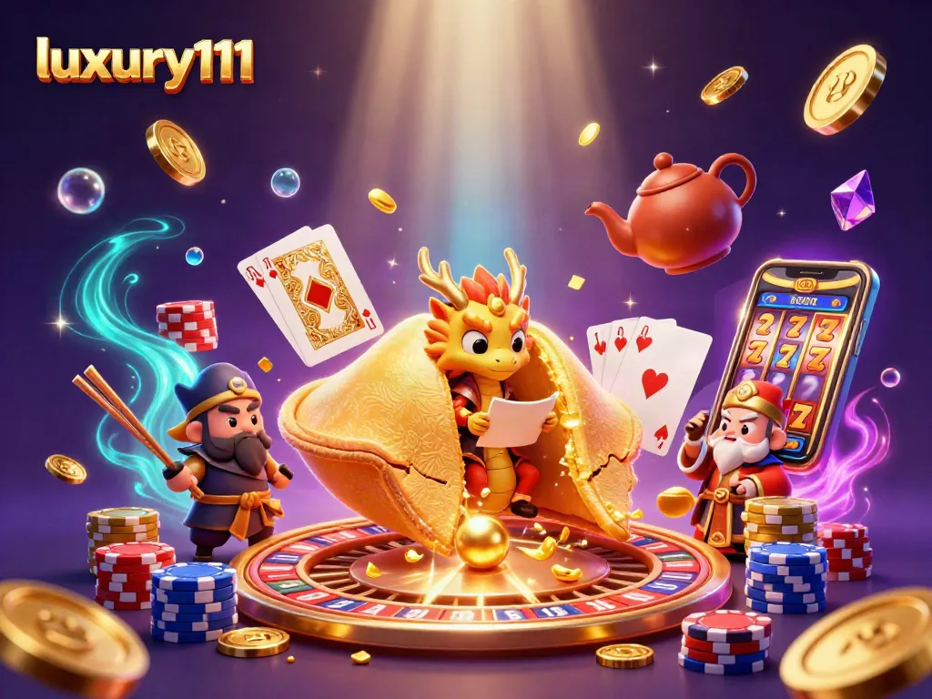 Experience the excitement of luxury111 slots with a winning dragon and golden treasures.
