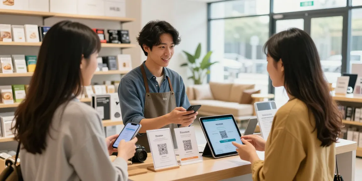 Engaging small business owner utilizing a loyalty application to enhance customer experience and promote rewards.
