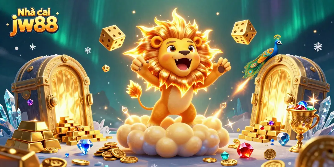 Experience the thrill of playing at Nhà cái jw88 with golden treasure and vibrant casino elements.