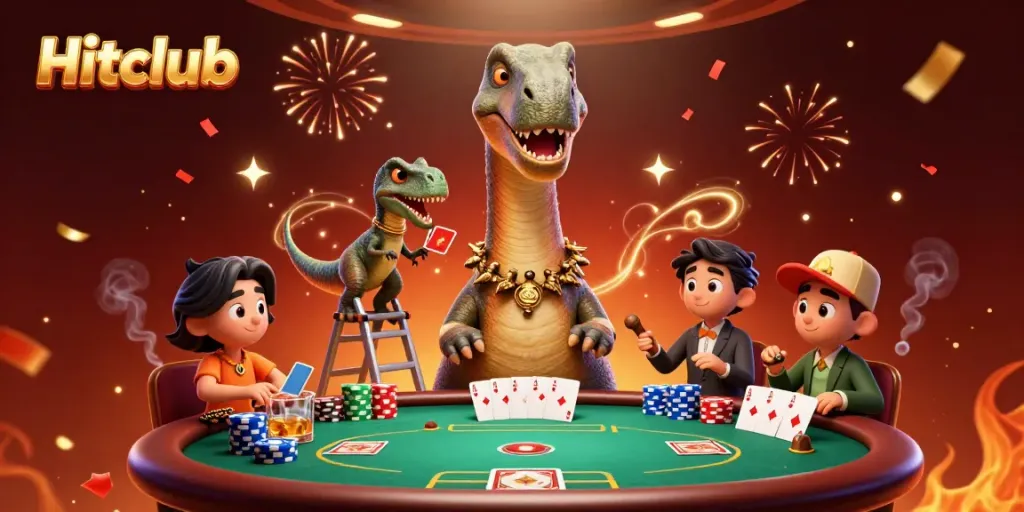 Experience the thrilling adventure of Hitclub with animated casino elements and lively characters.