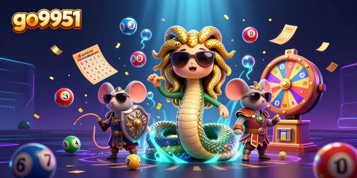 Engage with go9951 as colorful lottery balls and prizes animate around a captivating scene.