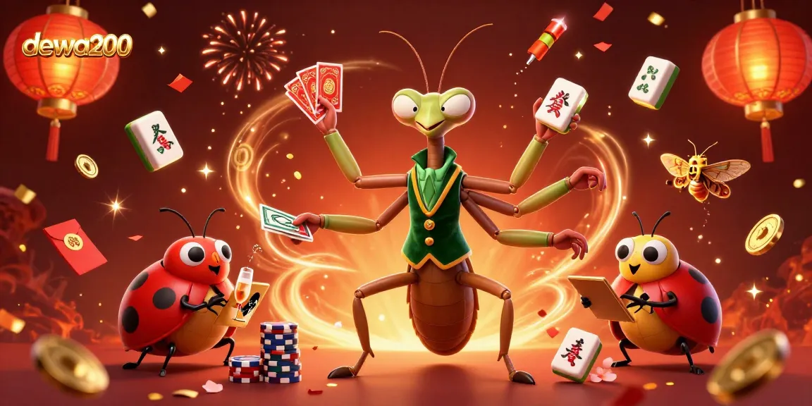 Meriahkan permainan dewa200 dengan mantis raksasa dan ladybug pit boss dalam skenario kasino.