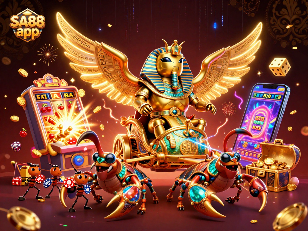 Experience the thrill of the SA88 app with vibrant casino games and dynamic colorful action.