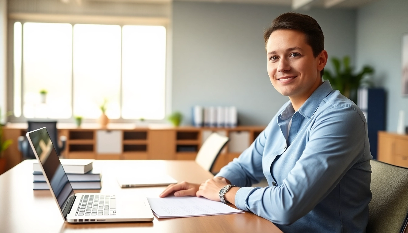 Find your Ideal Career with a professional exploring job options in a modern office.