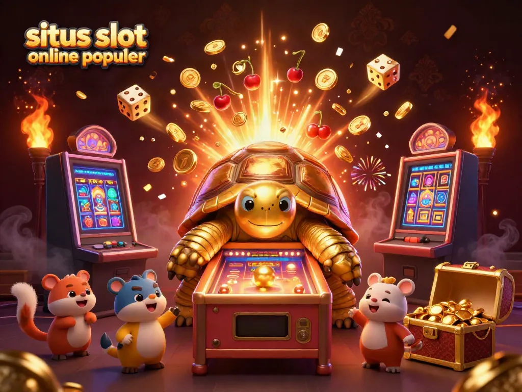 Gamer yang bermain di situs slot online populer dengan jackpot besar dan simbol yang menyenangkan.
