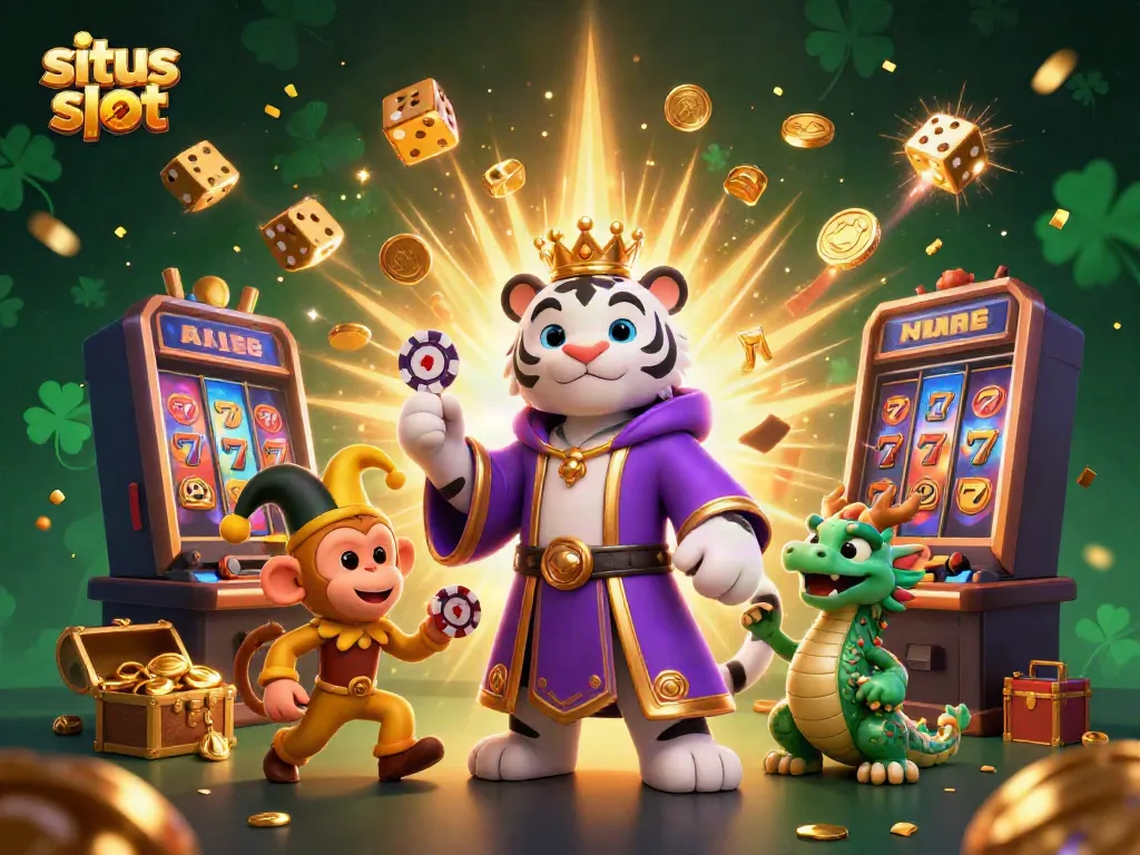 Engage with exciting situs slot action featuring animated casino characters and elements.