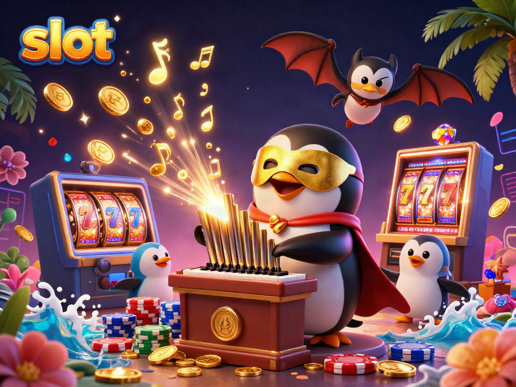 Spin slot reels with golden coins and vibrant casino elements in an engaging scene.