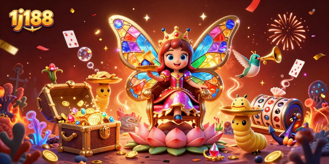 Experience thrilling wins at 1j188 with vibrant casino elements and enchanting characters.
