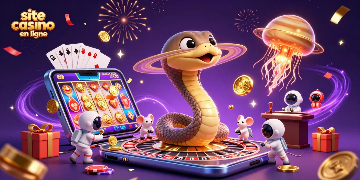 Faire des paris sur le site casino en ligne avec un serpent de Saturne et des astronautes