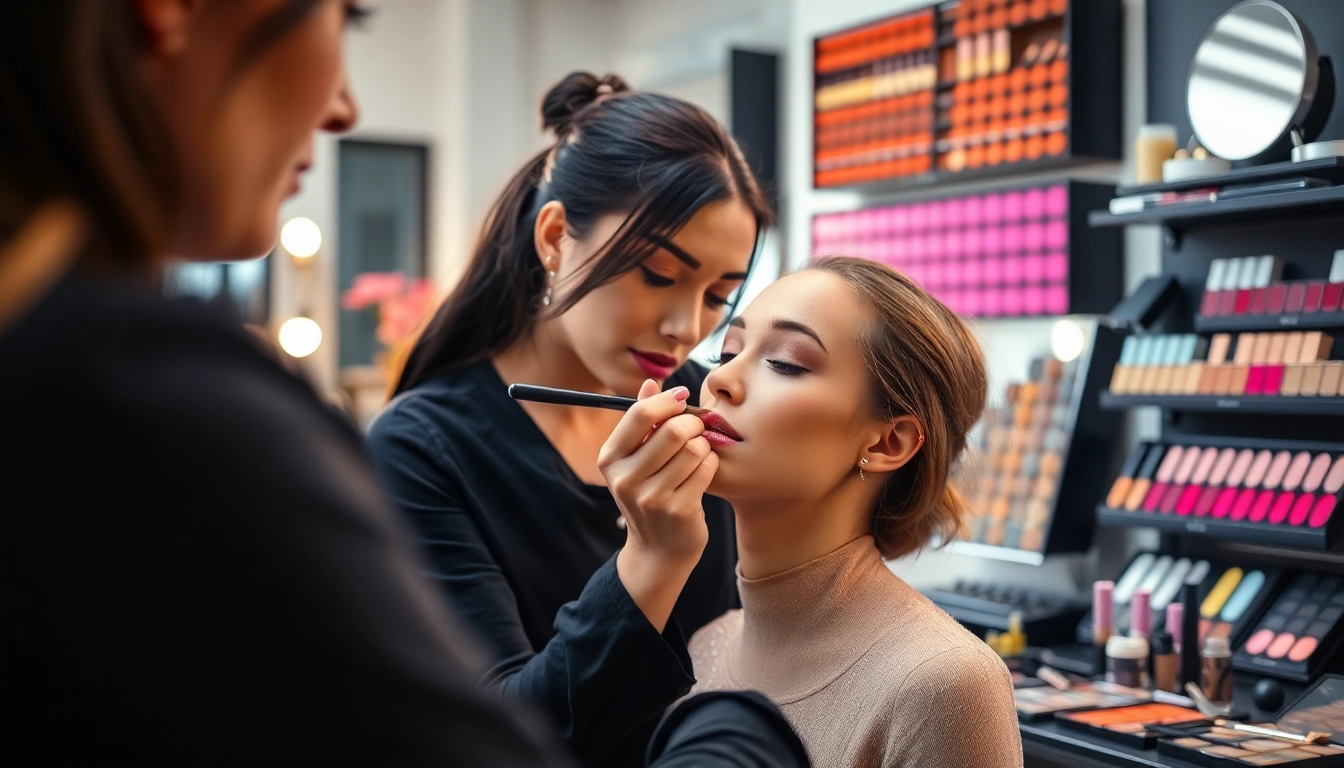Apply wholesale make up in a professional studio setting by a skilled makeup artist.