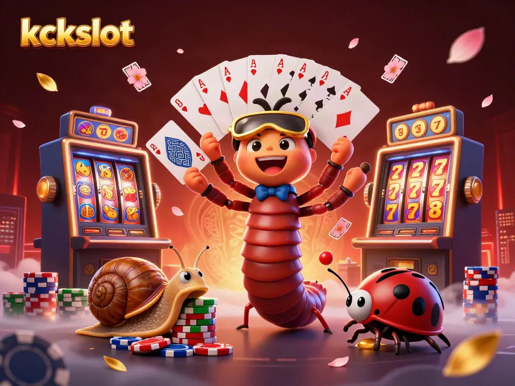 Menggandakan keberuntungan di kckslot dengan dealer kartun 3D dan simbol slot berwarna-warni.