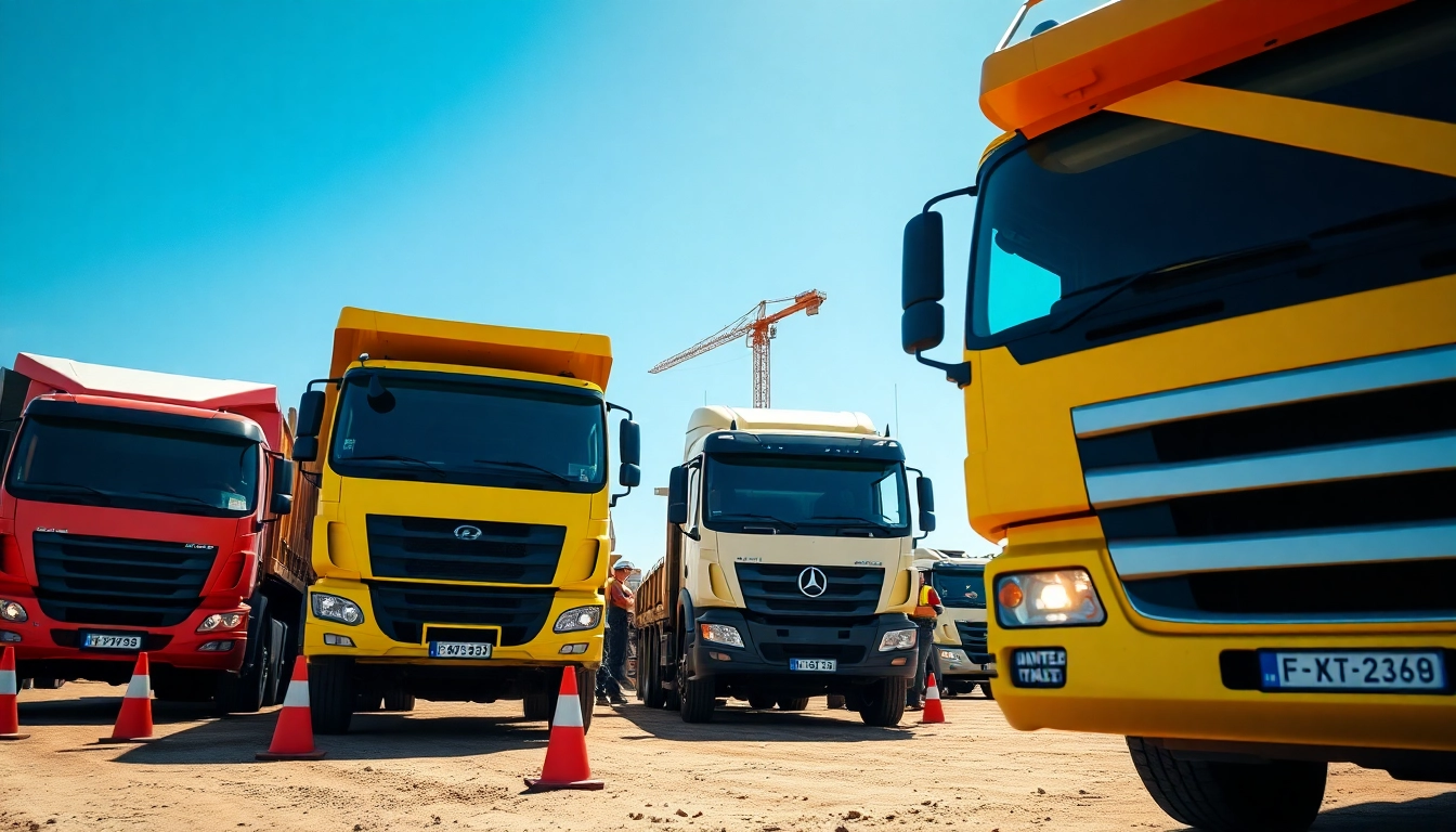 Hauling trucks in action at a construction site, showcasing the energy of the industry.