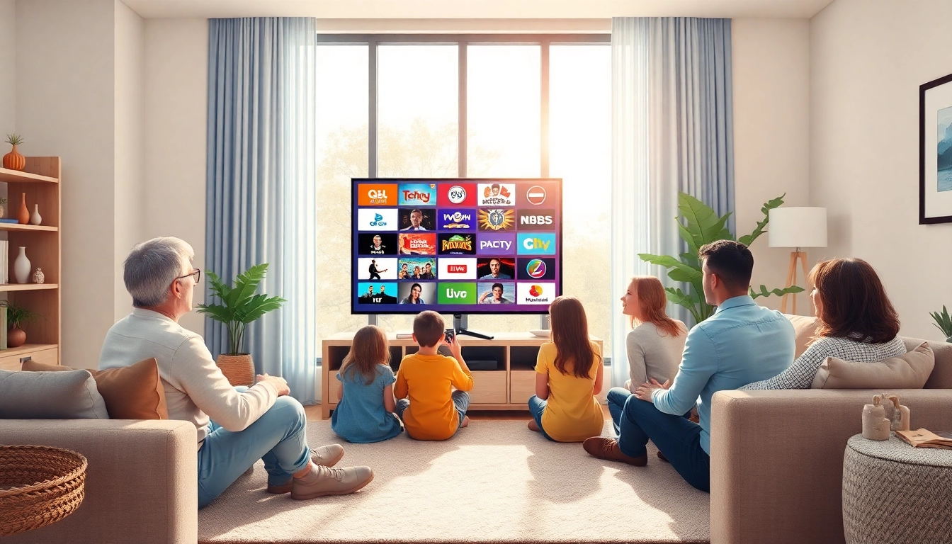 Enjoy streaming with a free iptv trial in a cozy family living room.