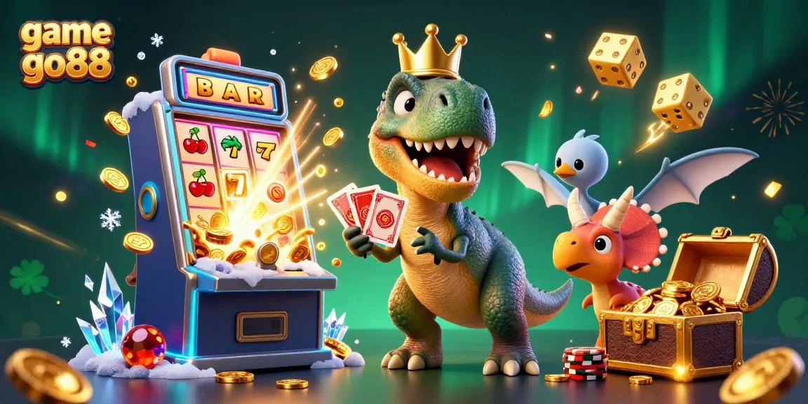 Experience thrilling wins with game go88 in this vibrant, animated casino scene featuring fun characters.