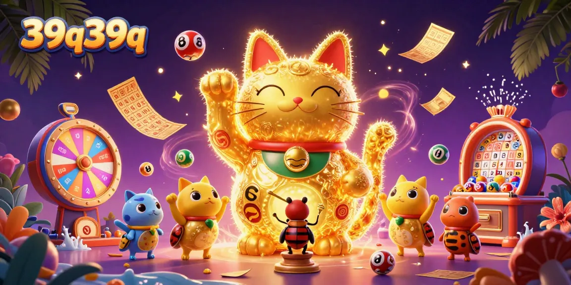 Engage in the thrilling world of 39q39q with vibrant casino-themed imagery of lucky symbols.