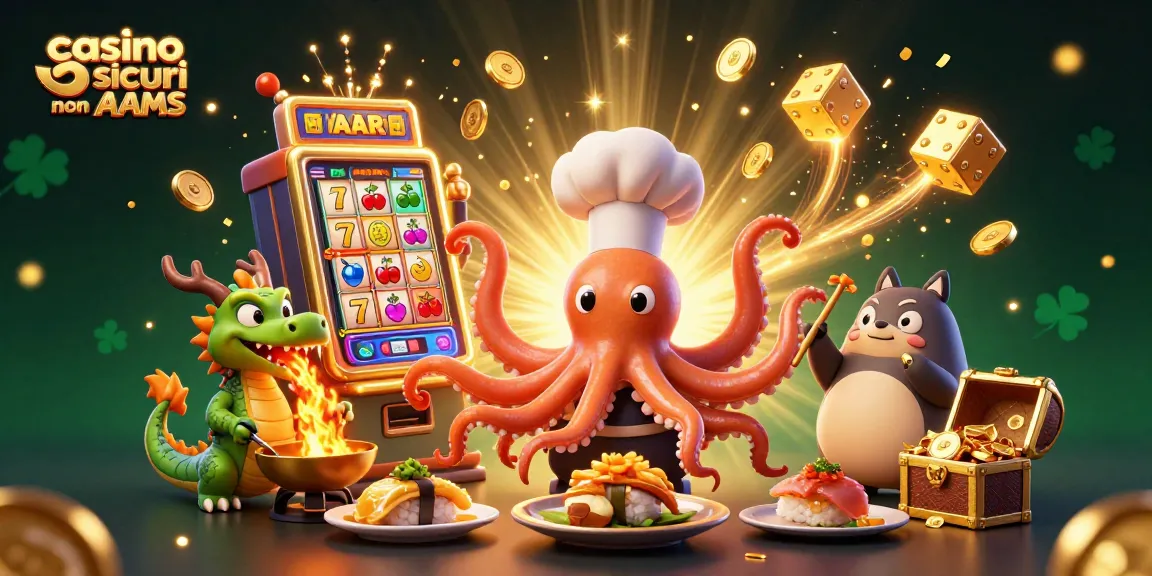 I migliori casino sicuri non AAMS offrono bonus e giochi irresistibili in un'illustrazione vibrante e accattivante.