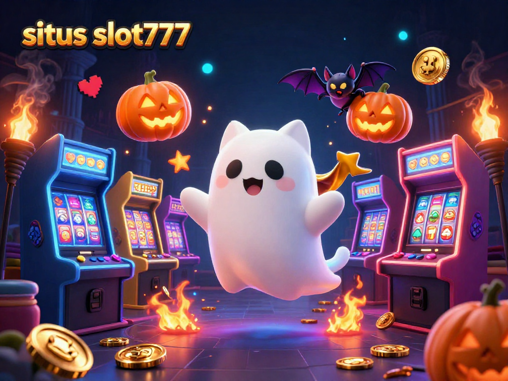 Experience the excitement of gaming at situs slot777 with a vibrant 3D casino illustration featuring friendly characters and colorful elements.