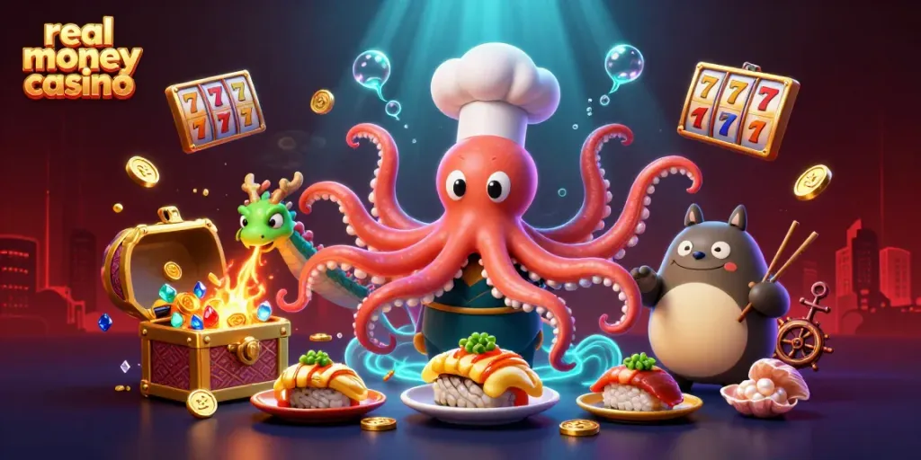 Experience the excitement of a real money casino with vibrant characters and dynamic gaming elements.