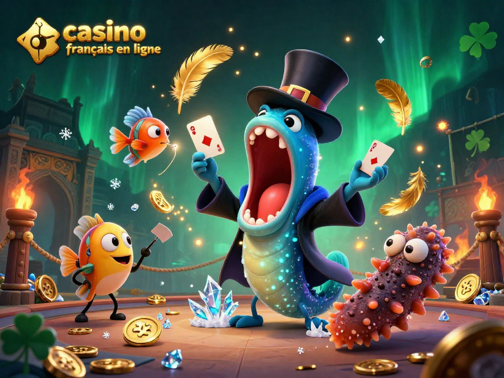 Illustration captivante de la magie des casinos en ligne avec casino français en ligne, représentée par des créatures marines.