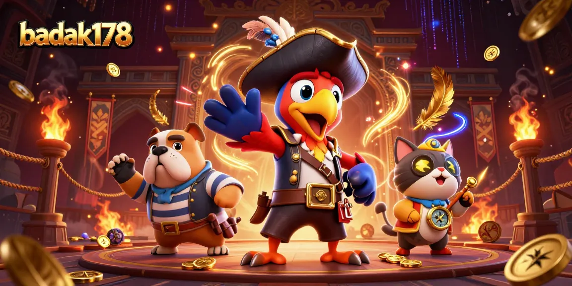 Engage with the badak178 online casino experience, featuring vibrant characters in a thrilling gaming scene.