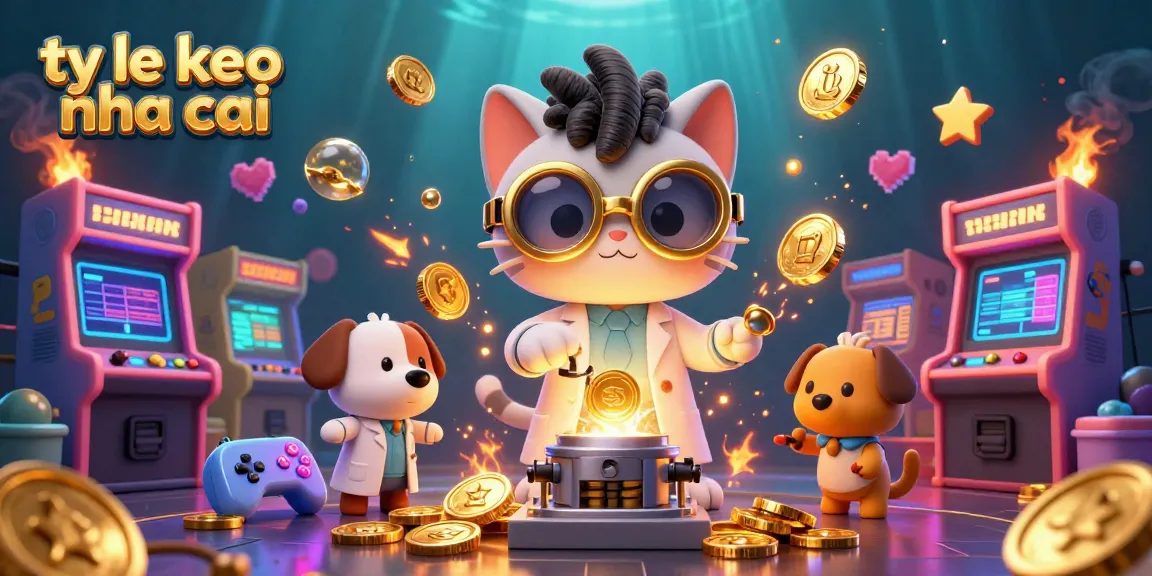 Experience ty le keo nha cai with mad scientist cat and loyal dog in a vibrant casino atmosphere.
