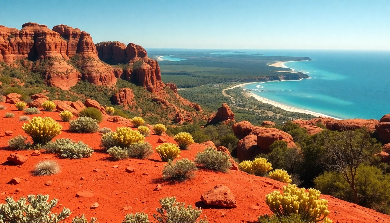 Capture the breathtaking landscapes of Australia featuring its Outback, coastlines, and diverse terrains.